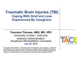 Traumatic Brain Injuries (TBI) Coping With Grief and Loss
