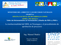 La institucionalidad del MDL en Nicaragua y el