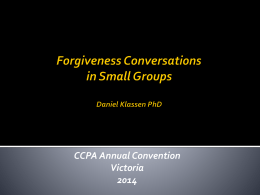 Facilitating Forgiveness Groups