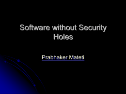 Software without Security Holes