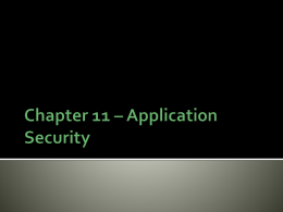 Chapter 11 – Application Security