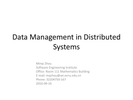 Data Management in Distributed Systems