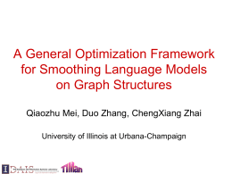 A General Optimization Framework for Smoothing …