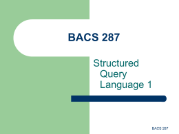 BACS 287 - Monfort College of Business