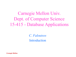 DB: Intro - Carnegie Mellon University