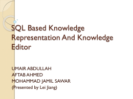 SQL Based Knowledge Representation And Knowledge …