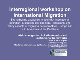 Interregional workshop on International Migration