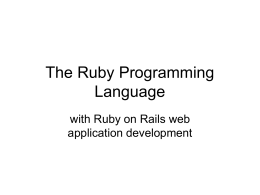 The Ruby Programming language