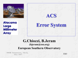 ACS Error System - European Southern Observatory