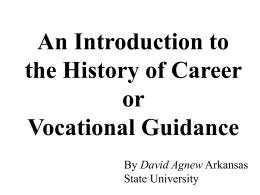 History of Vocational Guidance