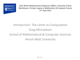 2012 British Mathematical Colloquium (BMC), University of