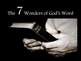 The 7 Wonders of God’s Word