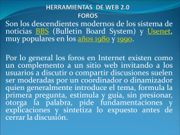 HERRAMIENTAS DE WEB 2.0 FOROS