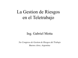 La gestion de Riesgos en el Teletrabajo