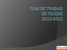 PROPUESTA DEL PLAN DE TRABAJO DE FECODE 2012-2013