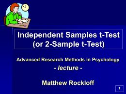 Independent Samples t-Test (or 2-Sample t