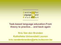 Task-based language education:From theory to practice…