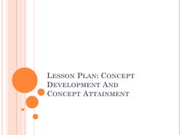Lesson Plan: Concept Development And Concept …