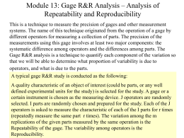 Gage R&R Analysis - Central Michigan University