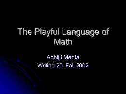 The Playful Language of Math