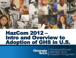HazCom 2012 – Intro and Overview toAdoption of GHS in …