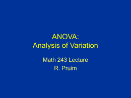 PowerPoint Presentation - ANOVA: Analysis of Variation