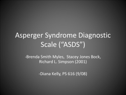 Asperger Syndrome Diagnostic Scale (“ASDS”