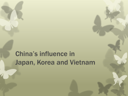 China ’s influence in Japan, Korea and Southeast Asia