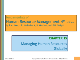 Chapter 015 Managing Human Resources Globally