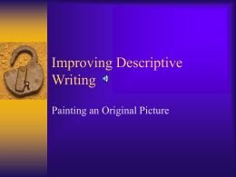 Improving Descriptive Writing