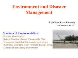 Environment and Disaster Management