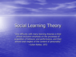 Social Learning Theory - Midwestern State University