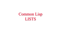 Common Lisp - Portland State University