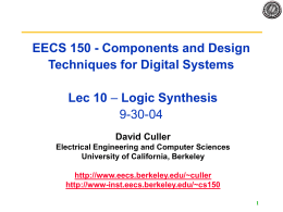 Lecture10 Synthesis - EECS Instructional Support Group