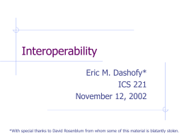 Interoperability - Donald Bren School of Information and