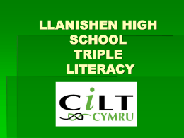 LLANISHEN HIGH SCHOOL LITERACY PROJECT