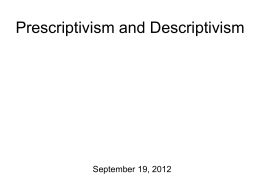 Prescriptivism and Descriptivism
