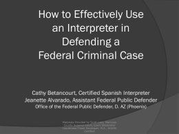 How to Effectively Use an Interpreter in Defending a