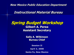 New Mexico Public Education Department Presentation …
