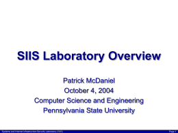 SIIS Laboratory Research