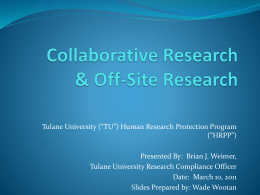 Collaborative Research & Off