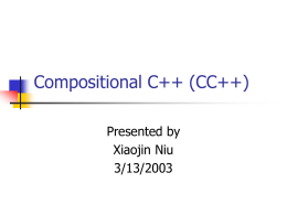 Compositional C++ - University of Delaware