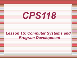 Lesson 1b: Computer Systems and Program Development