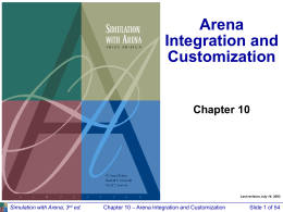 Chapter 10 -- Arena Integration and Customization