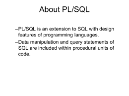 PL SQL - Home | College of Computing & Informatics