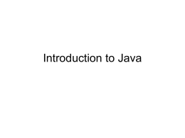 Introduction to Java - LeTourneau University