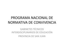 PROGRAMA NACIONAL DE NORMATIVA DE CONVIVENCIA