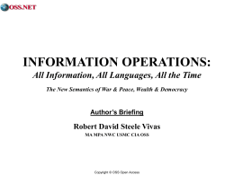 INFORMATION OPERATIONS: All Information, All …