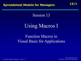 Using Macros I: Scalar function macros