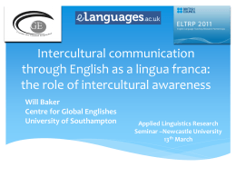 Intercultural communication through English as a lingua